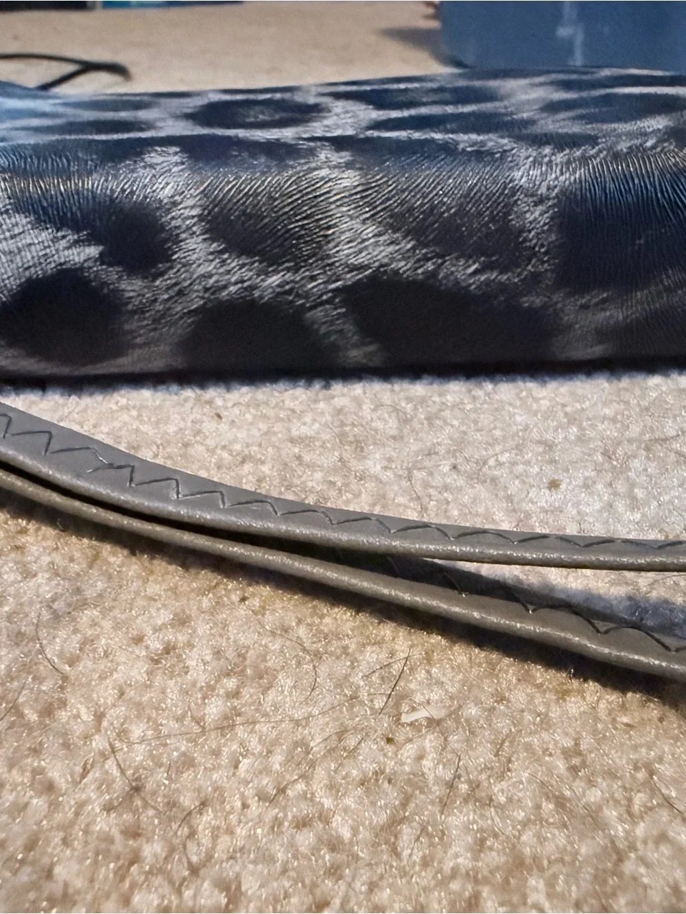 Leopard Print Zip Wristlet Clutch in Black and Gray